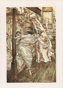 Έργο του Arthur Rackham (1867-1939) εμπνευσμένο από τον μύθο του Αισώπου "Γάτα και Αφροδίτη"