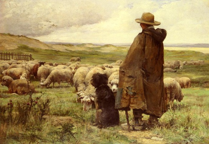 «The Shepherd». Πίνακας του Julien Dupré (1851-1910)